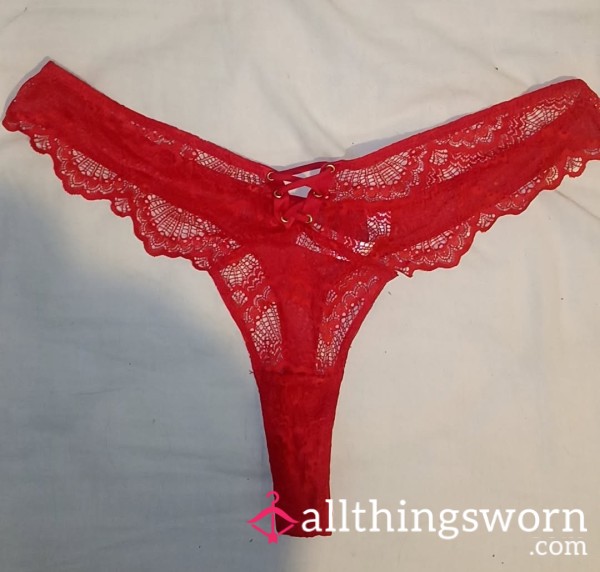 Red Lace Thong