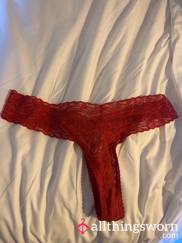 Red Lace Thong