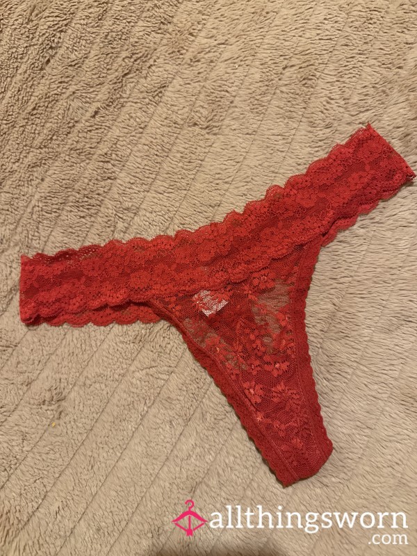 Red Lace Thong