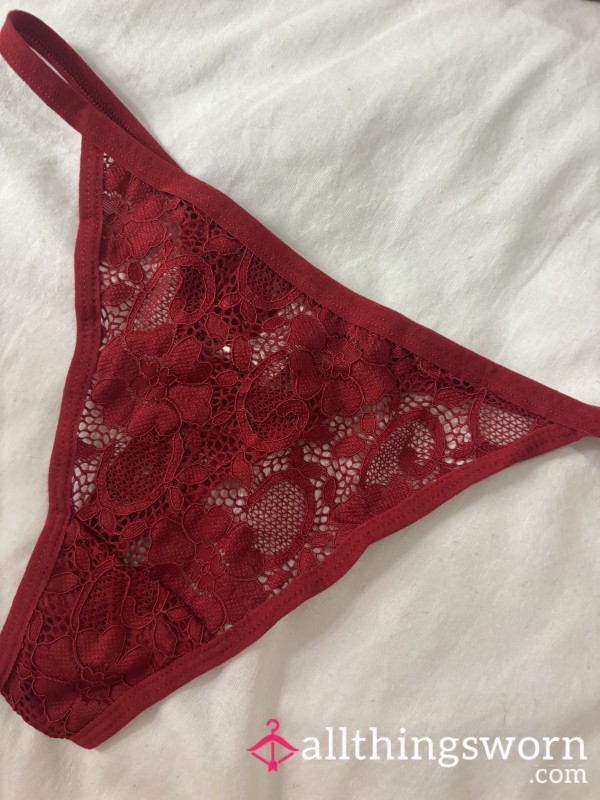 Red Lace Thong