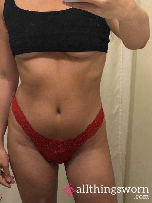 Red Lace Thong