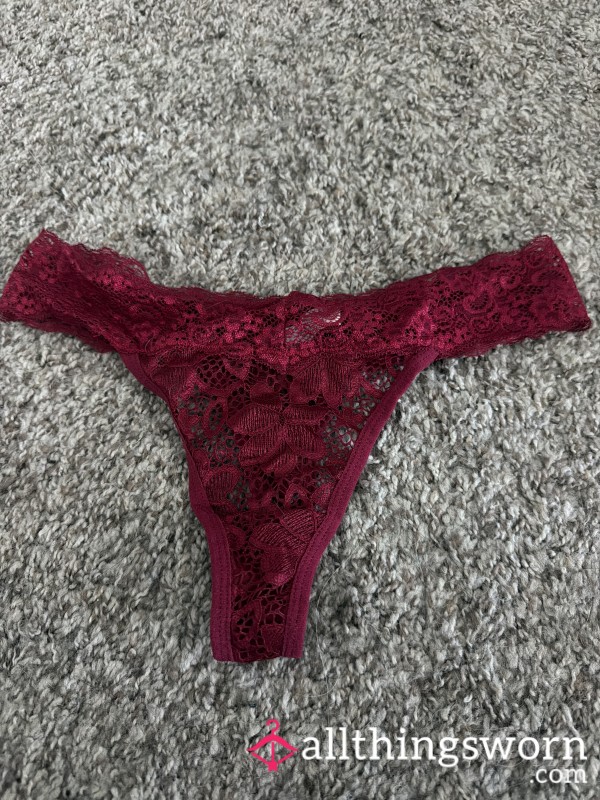 Red, Lace Thong