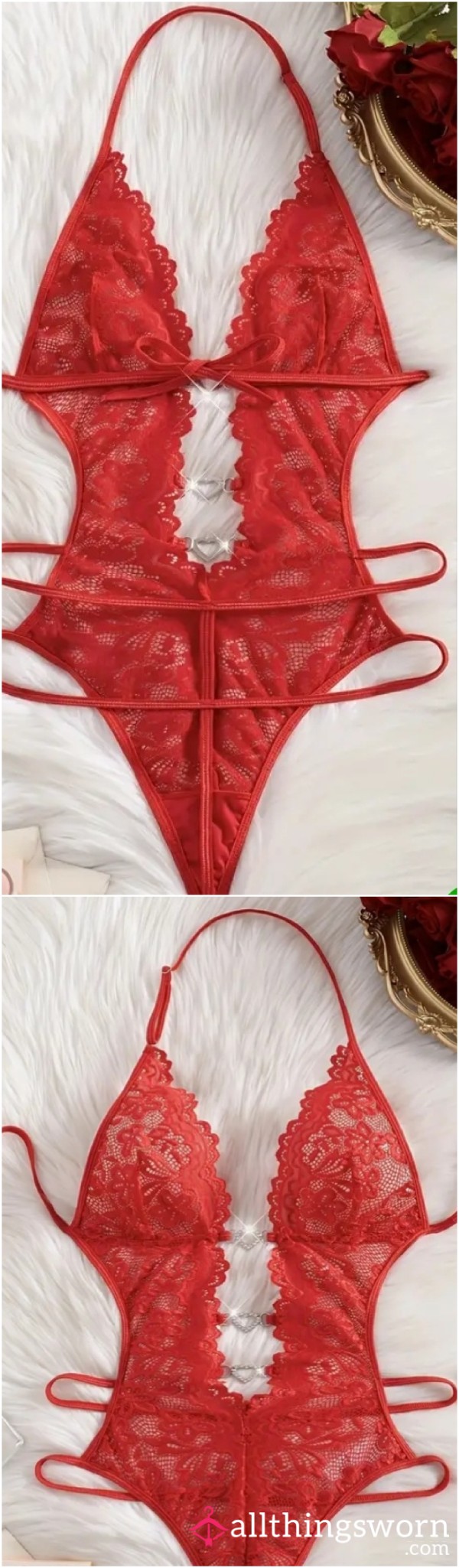 Red Lace G-string Body Suit