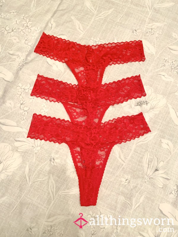 Red Lace Thong, Free UK Postage