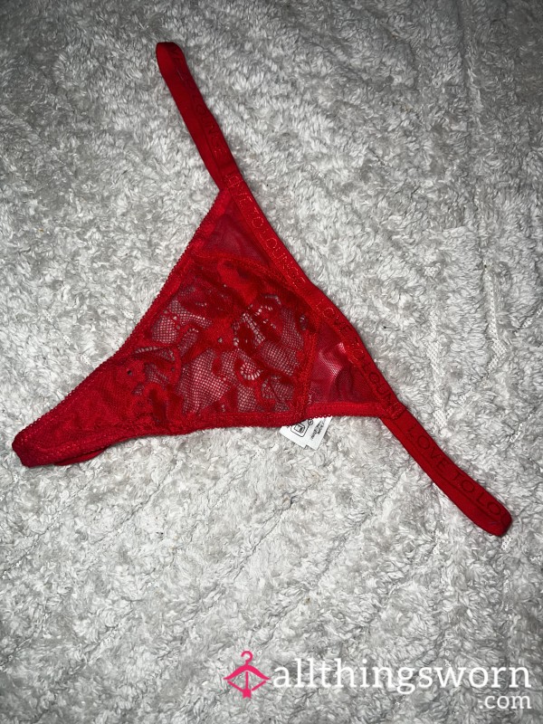 Red Lace Thong - Pre Worn 💋🍒