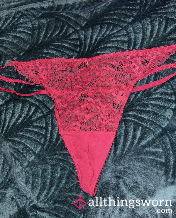Red Lace Thong - Size 20