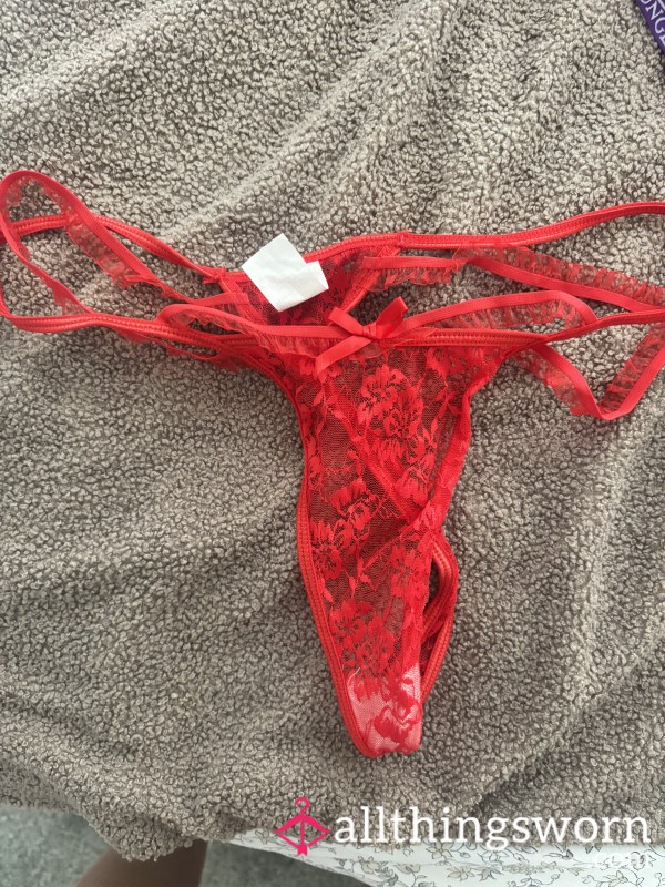 Red Lace Thongs
