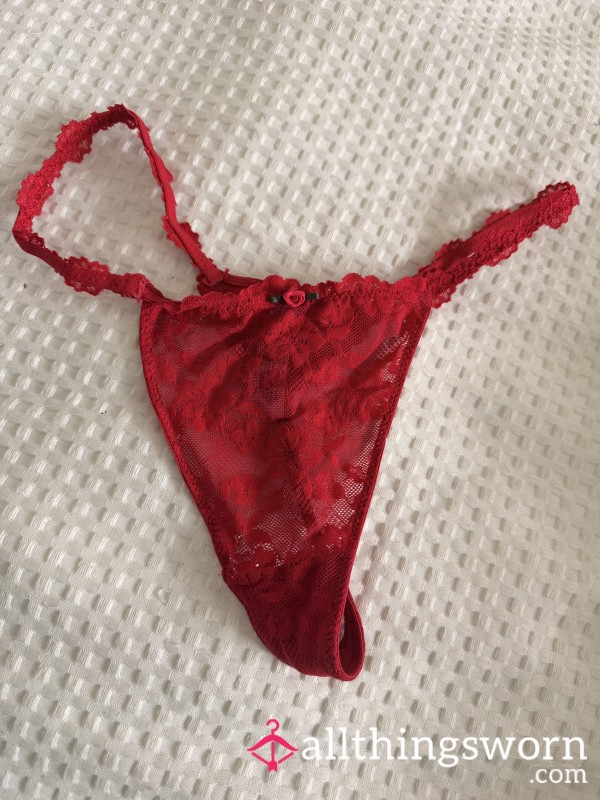 Red Lace Thongs