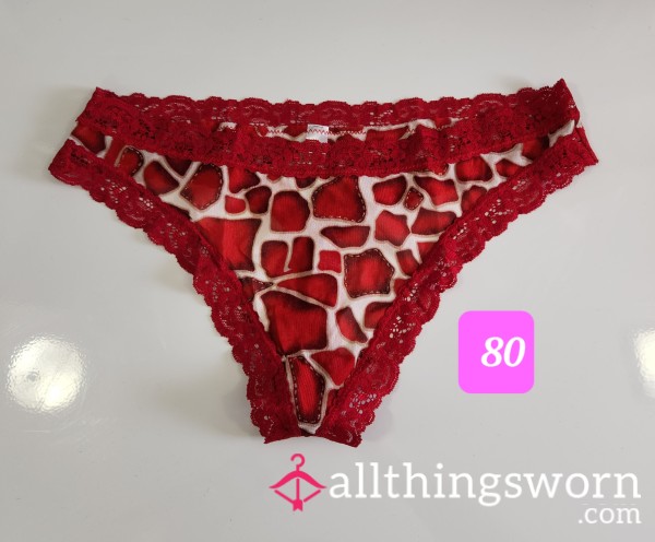 Red Lace Trim Panties