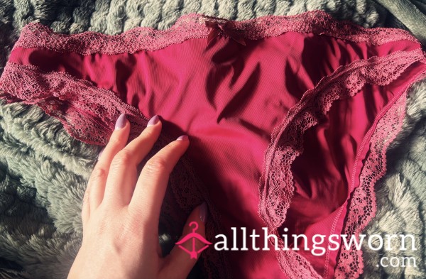Red Lace Trim Panties