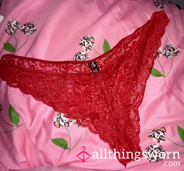 Red Lace Tutti Rouge Brazilian Pants - BBW Size 24 🍑