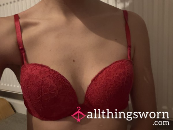 Red Laced Bra