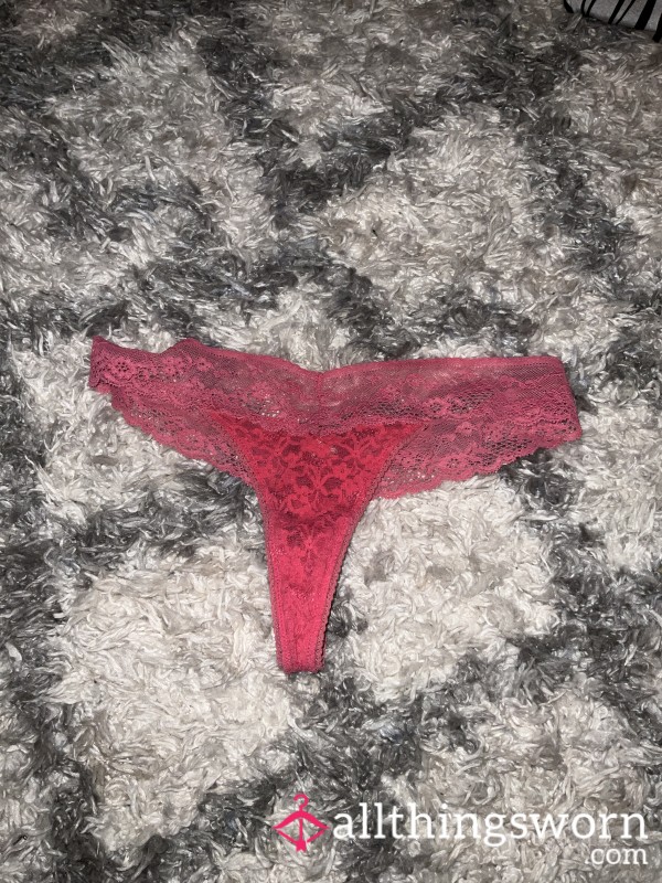 Pink Laced Thong For You