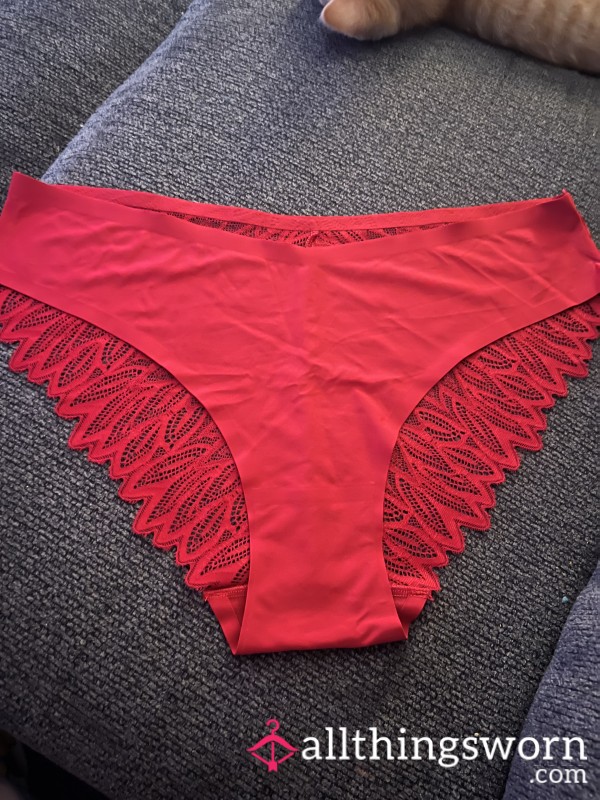 Red Lacey Cheeky Panties ❤️