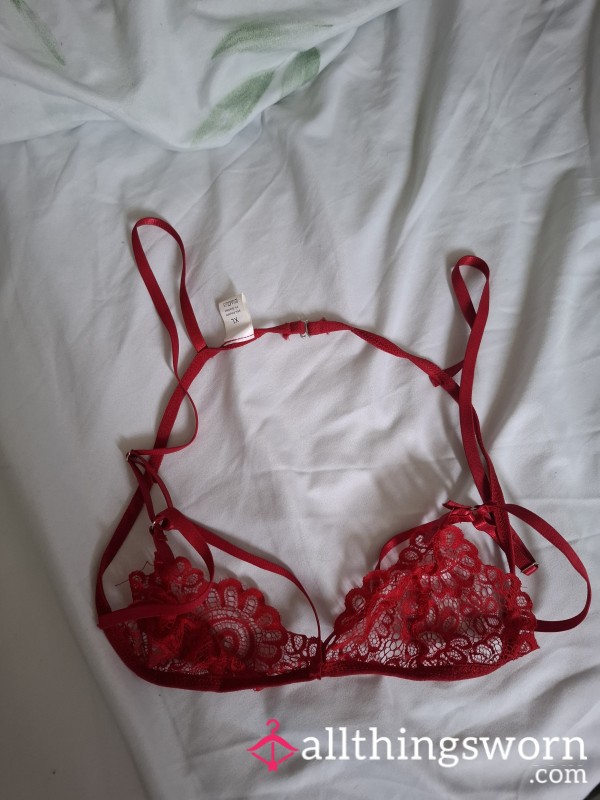 Red Lacey Lingerie Bra