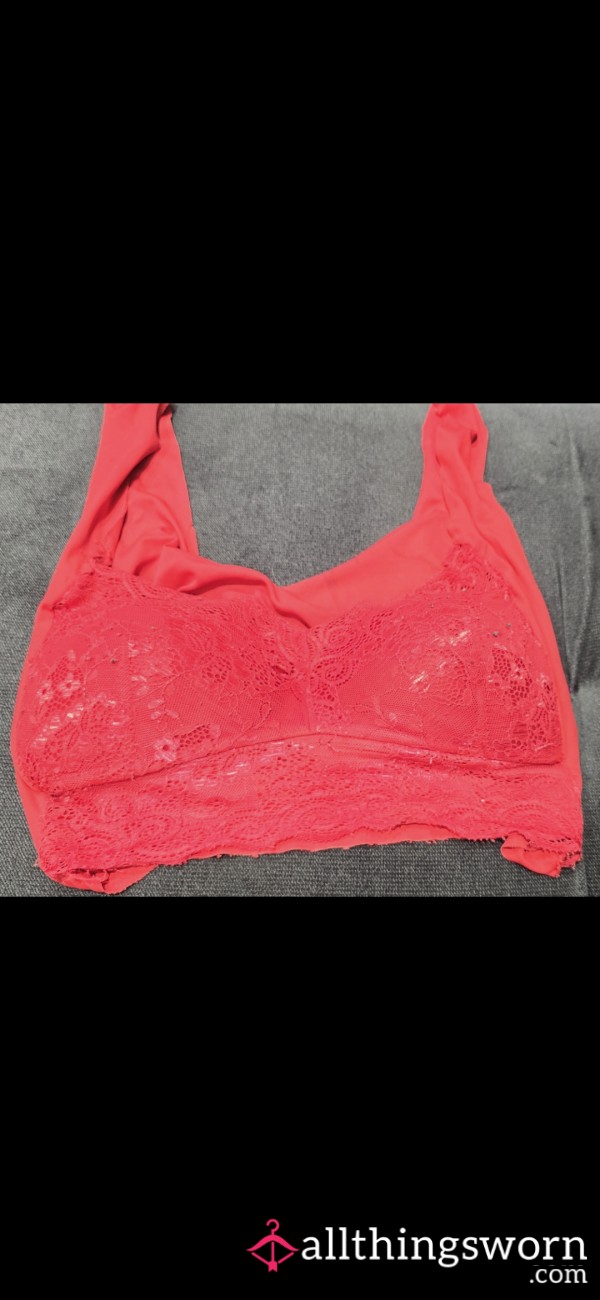 Red Lacey Sweaty Bra