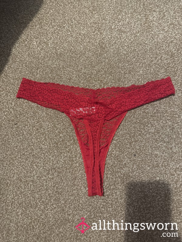 Red Lacey Thongs