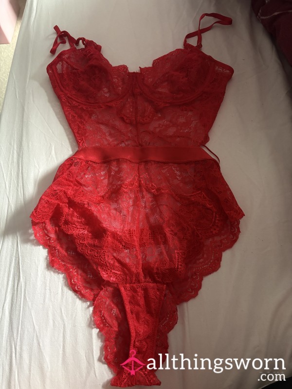 Red Lacy Bodysuit