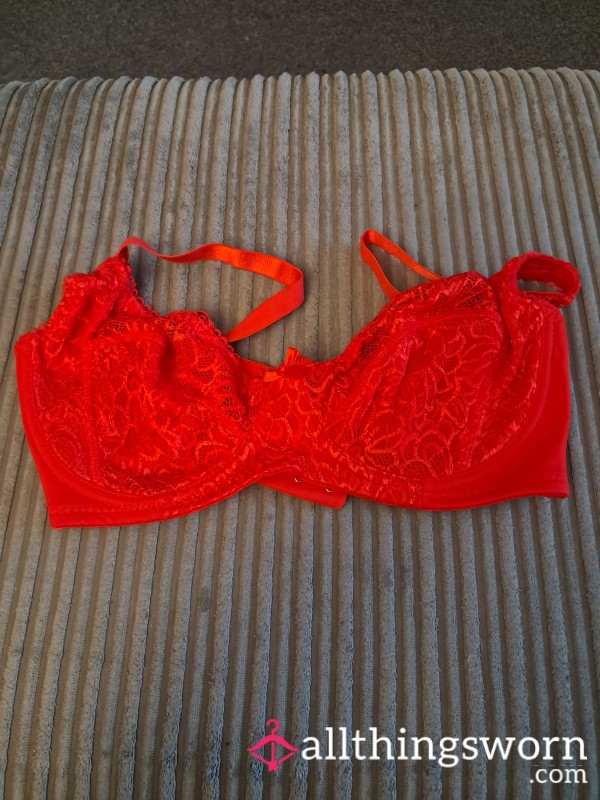 Red Lacy Bra