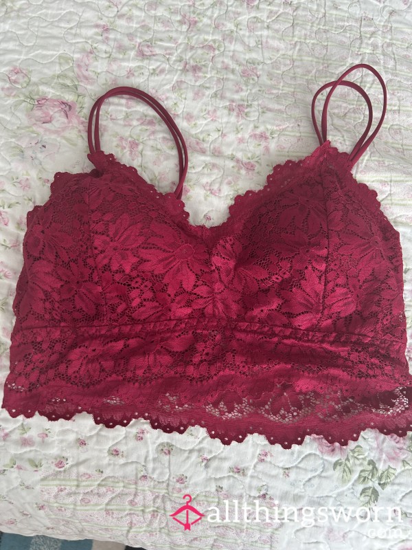 Red Lacy Bra. - Sweaty From The Stables.