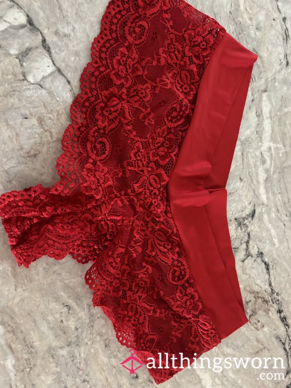 Red Lacy Cheeky Panties