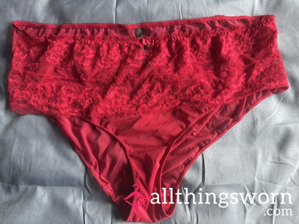 Red Lacy Full Back Undies