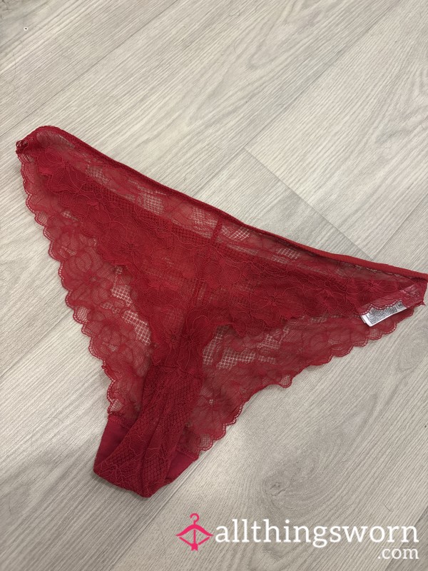 Red Lacy Knickers