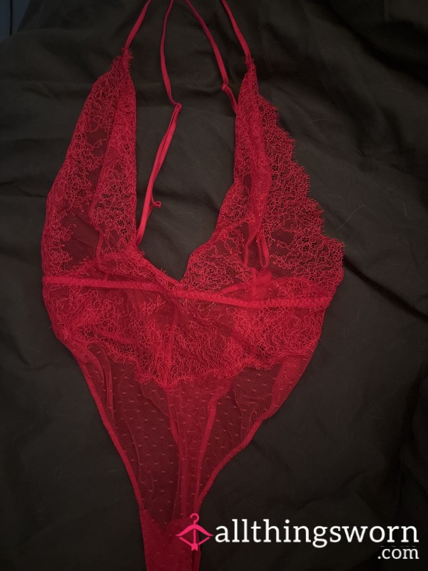 Red Lacy Lingerie Bodysuit