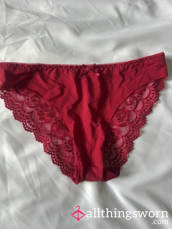 Red Lacy Panties 💋 Custom Worn For You 💋