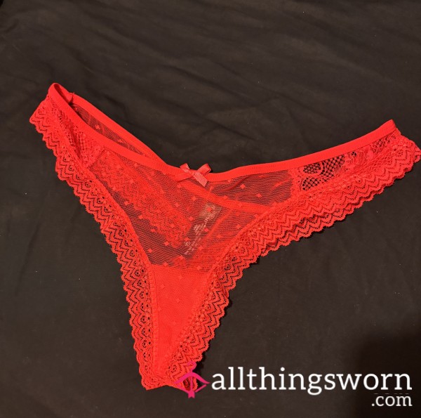 Red Lacy Panties Thong
