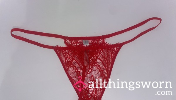 Red Lacy Thong