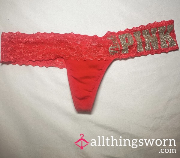 Red Lacy Thong
