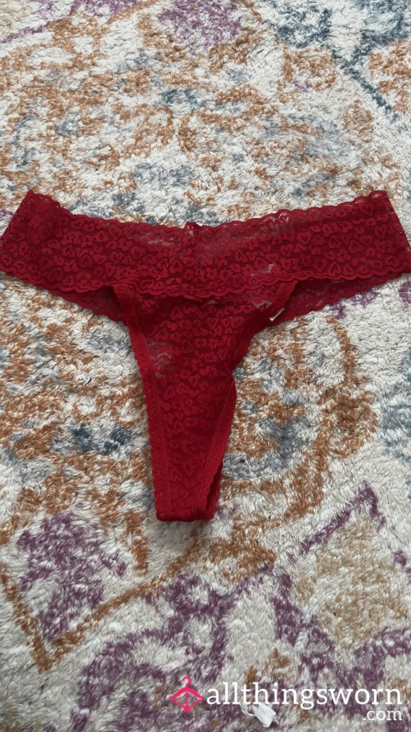 Red Lacy Thong