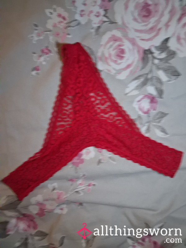 Red Lacy Thong ♥️
