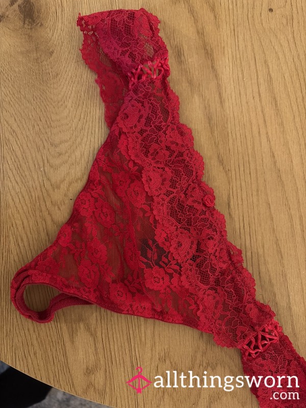 Red Lace Thongs