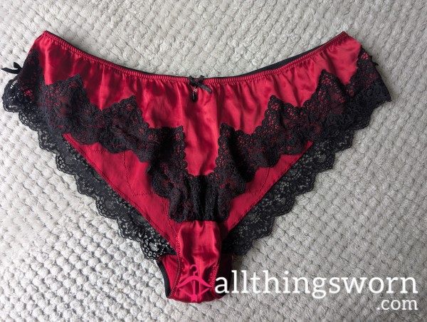 Red Lacy Worn Knickers