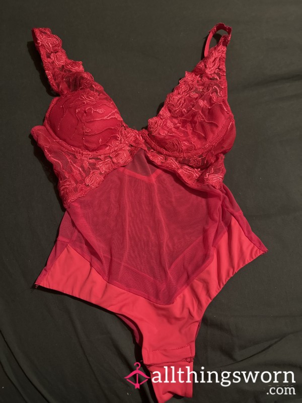 Red Lingerie Bodysuit