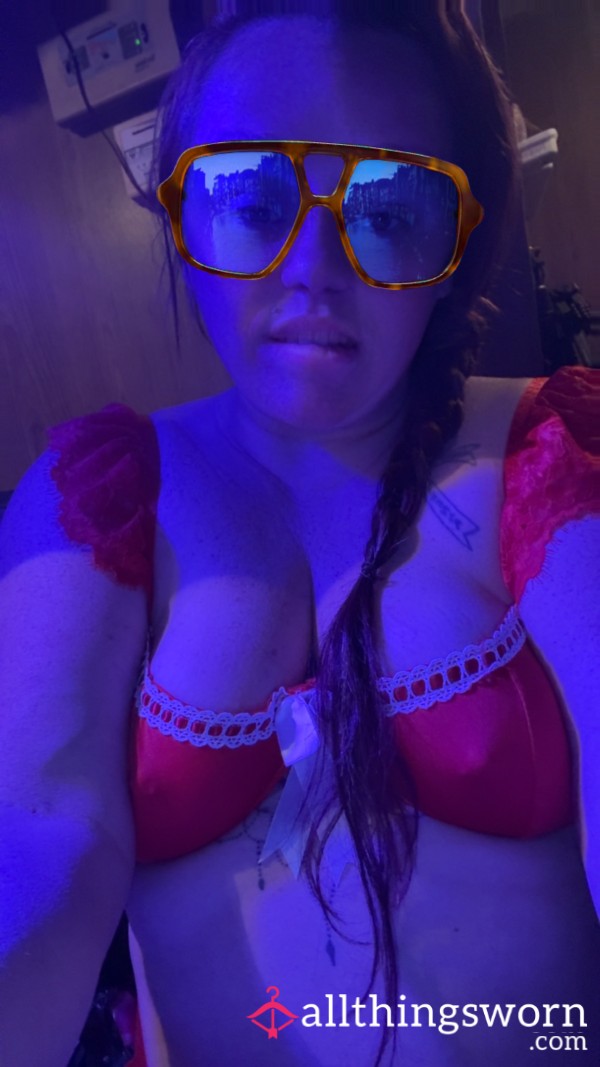 Red Lingerie Outfit, Worn And Played In