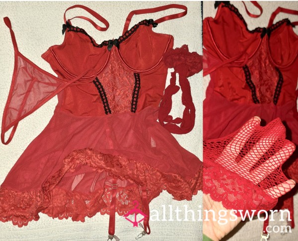 Red Lingerie Set