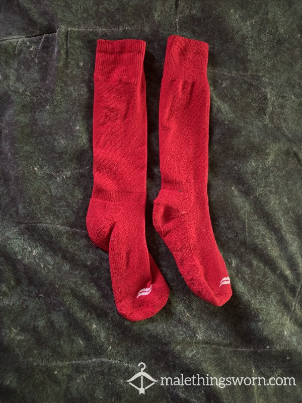 Red Long Baseball Socks