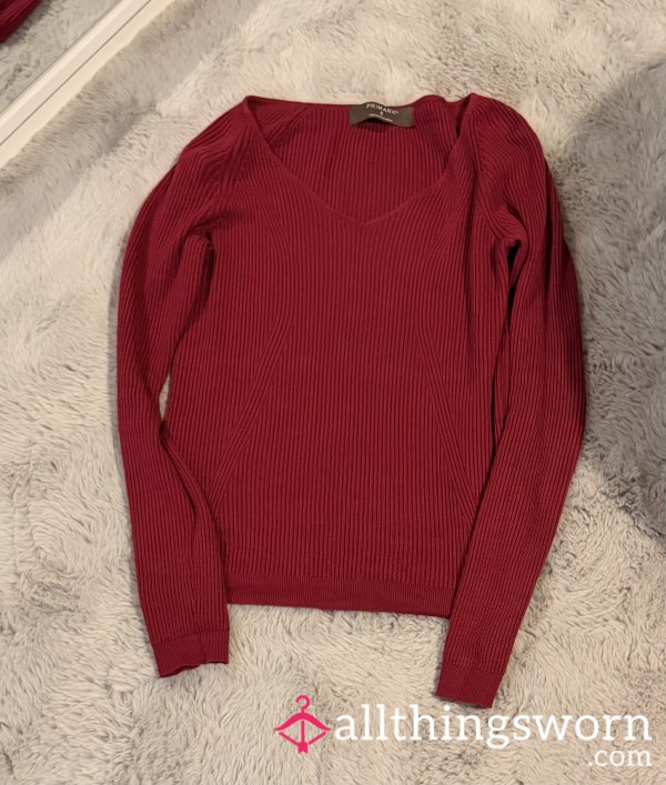 Red Long Sleeve Top