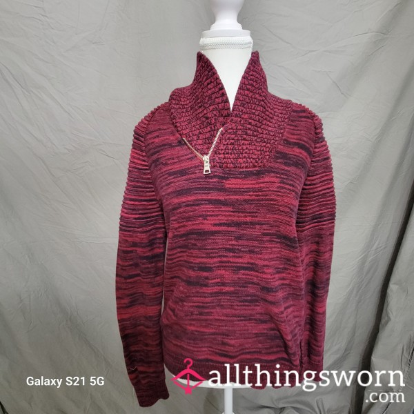 Red Mens Zipup Sweater