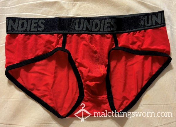 Red Mesh Briefs Size XL