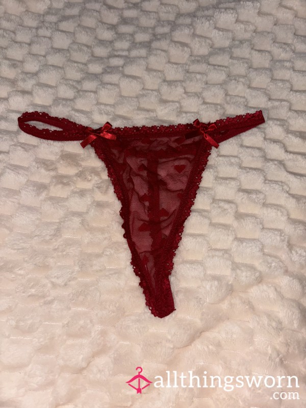 Red Mesh Heart G-string