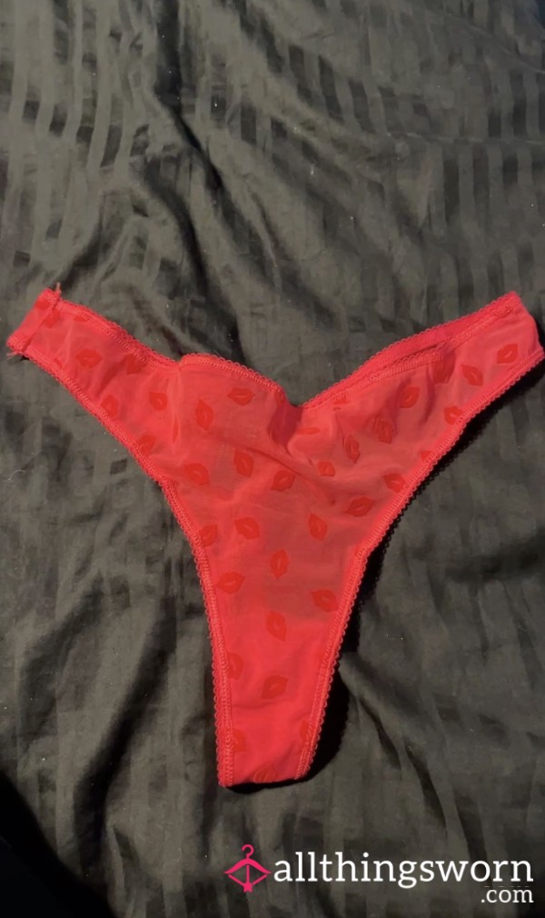 Red Mesh Kiss Thong❤️