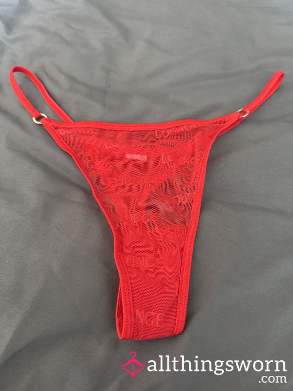 Red Mesh Thong