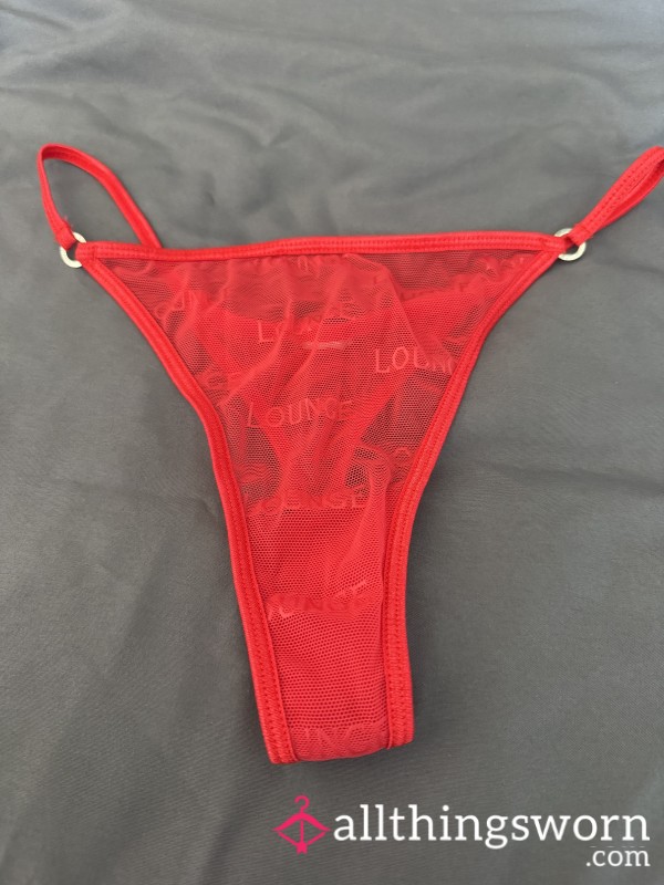 Red Mesh Thong