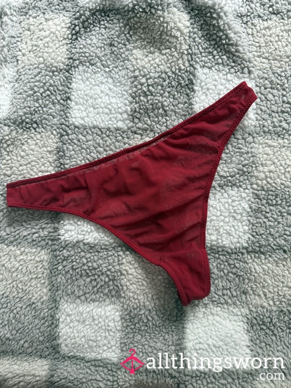 Gym Girls Sweaty Red Mesh Thong - As Sweaty As You Like🍒💦