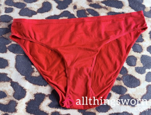 Red Microfibre Panties