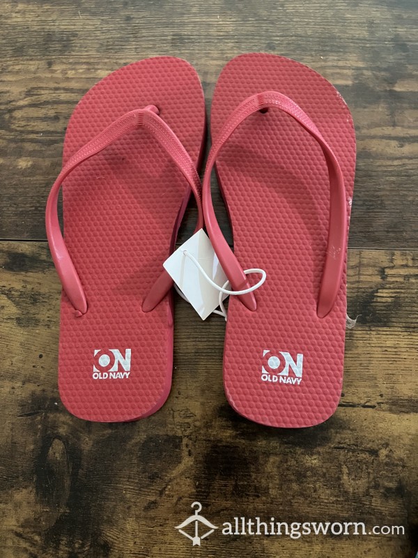 Red Old Navy Flip Flops - Includes US Shipping & Proof Of Wear - Customize